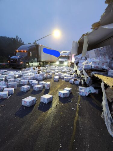 Nacho average traffic jam; Mozzarella cheese truck crash on I-80